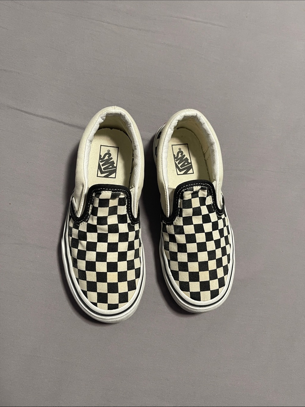 Vans Kids Checkerboard Slip-On Sneakers - Black & White